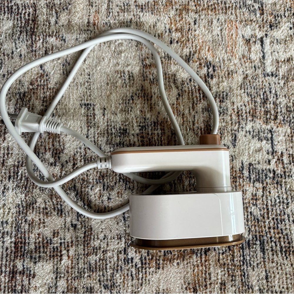 Mini Travel White and Tan Steamer/Iron